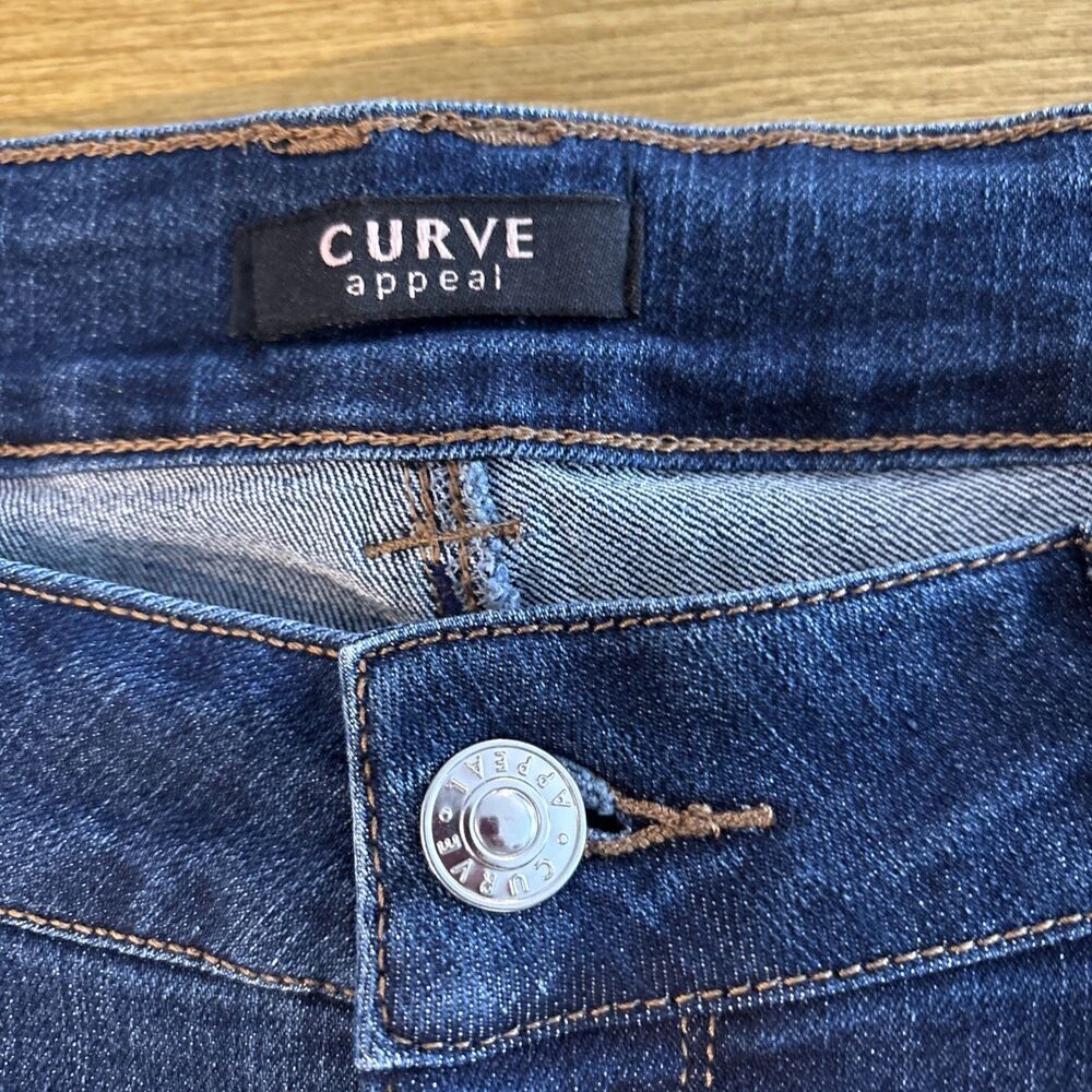 Curve Appeal Jeans Women's Sz 14/32 Stretch Dark Wash Normcore Cute Trendy - Picture 2 of 7